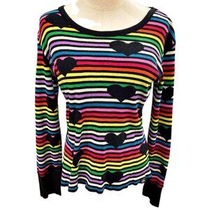 Victorias Secret Y2K Rainbow Striped Thermal Knit Top Playful POP 2000s Lounge